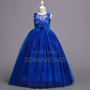 Royal Blue Princess Trendy Unique Full Ball Gown