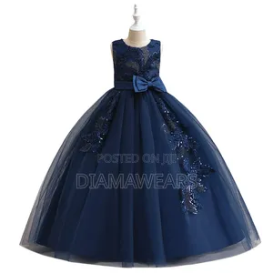 Navy Blue Princess Long Special Even Full Ball Gown