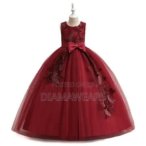 Red Wine Girls Special Event Full Ball Gown