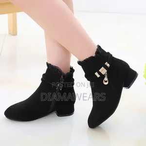 Black Velvet High Top Children Casual Shoe