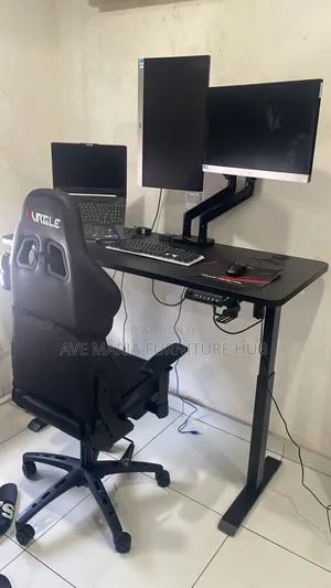 Electric Adjustable Height Desk and Chair.