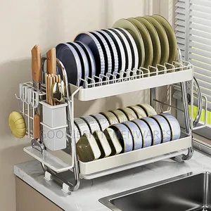 2 Step Stainless Steel Dish Rack/ Plate Rack High Quality
