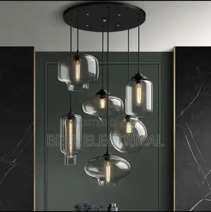 Modern Smoked Glass Pendant Chandelier