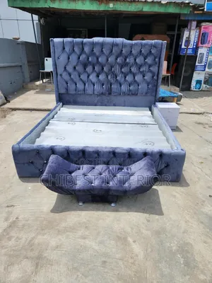 Padded 6by6 Bed With Footrest and Side Drawer.