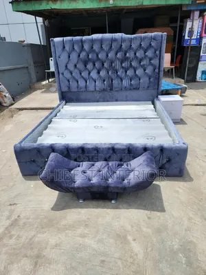 Upholstery Padded 6by6 Bed With Drawer and Footrest.