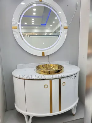 Single Basin Luxury Cabinet White Color