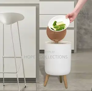 Wood Grain Trash Can