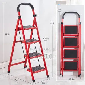 4 Step Ladder, Folding Step Stool With Wide Anti-Slip Pedal