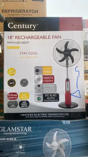 Century Rechargeable Fan With Remote Control