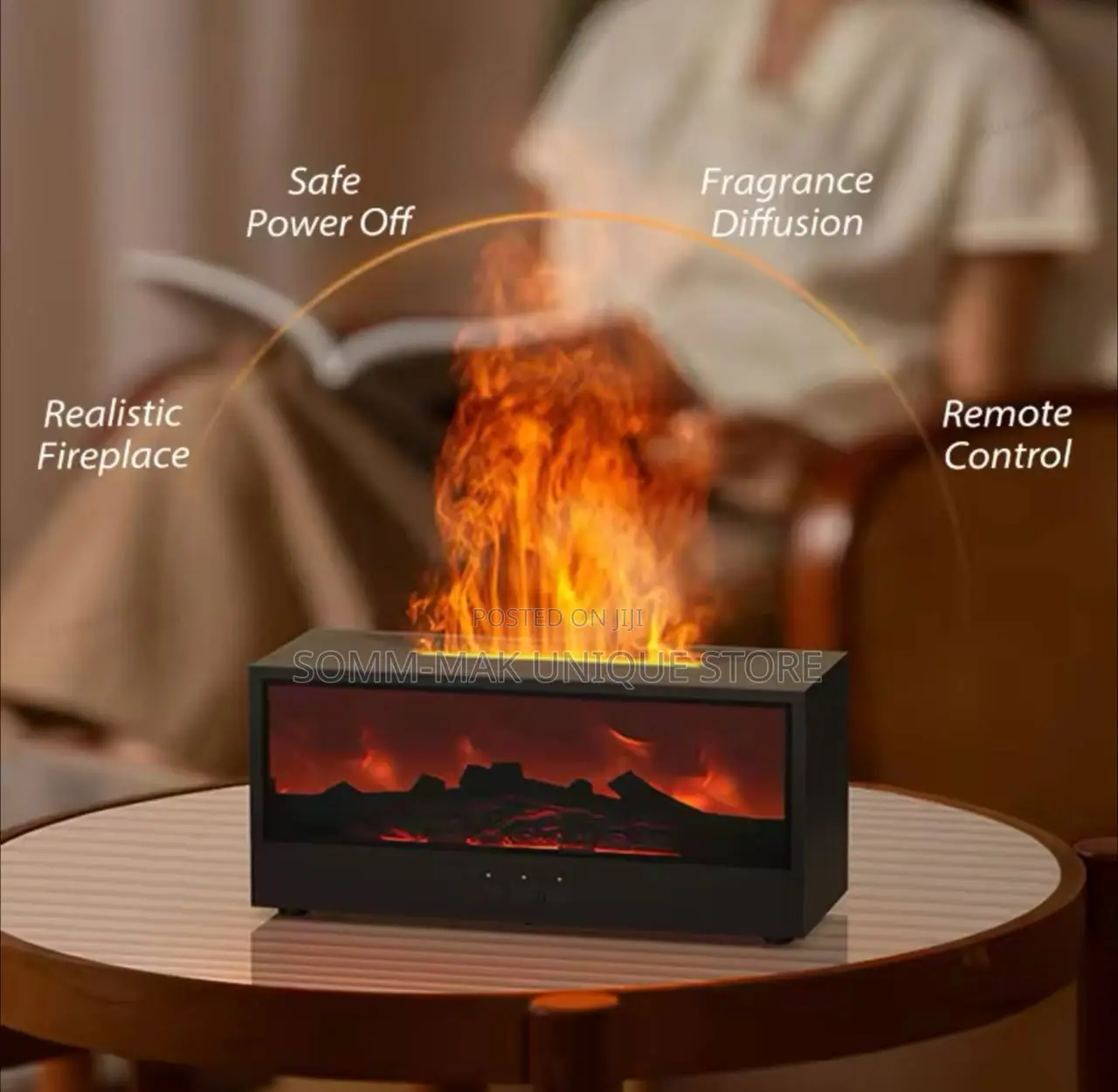 Fireplace Aroma Diffuser 150ml Simulated Flame Air Humidifie
