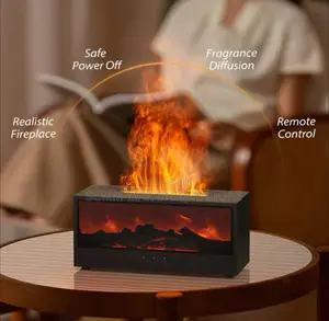 Fireplace Aroma Diffuser 150ml Simulated Flame Air Humidifie