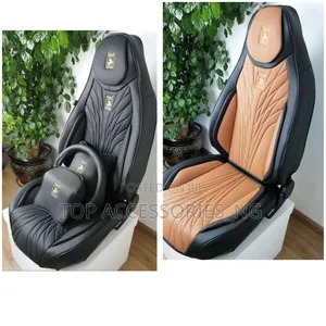 Durable Black and Orange Leather Seat Cover
