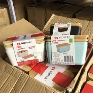 2pcs Food Storage With Bamboo Lid