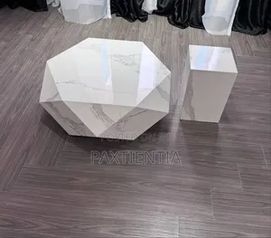 Luxury Hexagonal Marble Centre Table Rectangularstool Set