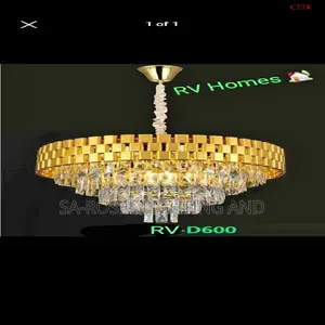 By 600 Big Size Crystal Chandelier Fitting (Bk/Gd)