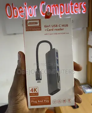 Airsky 6 in 1 Usb-C to HDTV Adapter Card Reader Hub