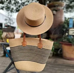 Quality Straw Hat With Straw Bag