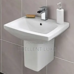 Square Wall Hung Basin and Pedestal