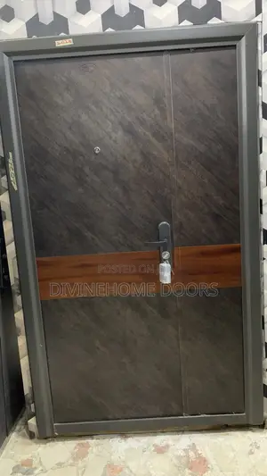 Horizontal Brown Design Steel Door