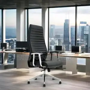 Swivel Black Leather Chair