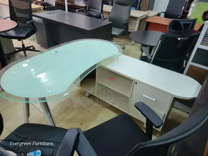 Executive Glass,Wood, Metal Table