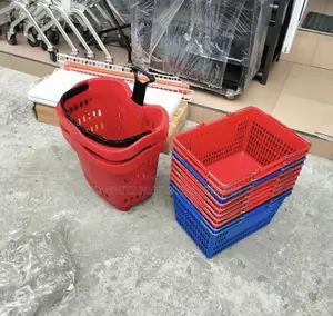 Supermarkets Shopping Basket Basket With Trolley