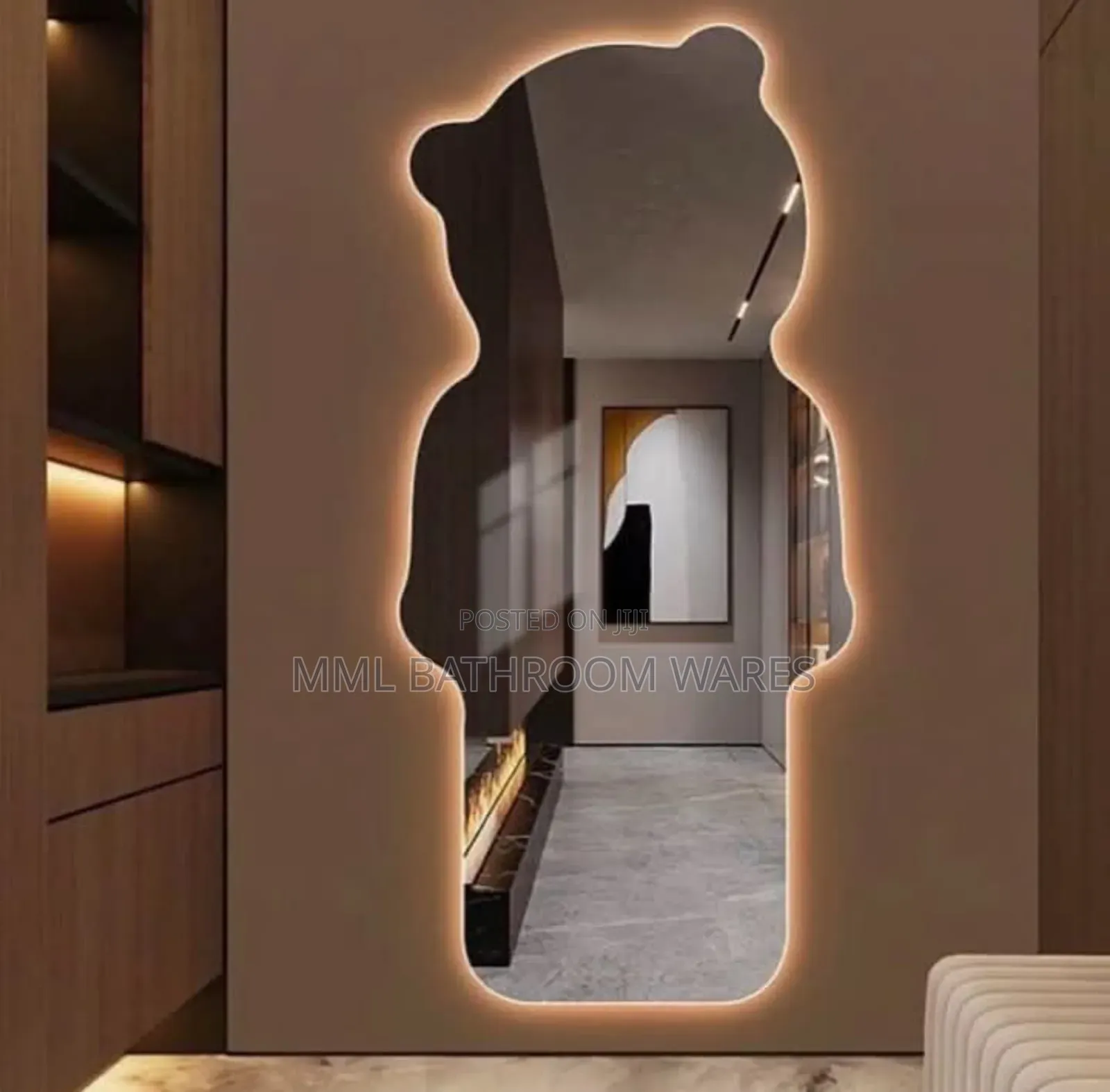 Bear Shaped Full Body Mirrors With Lights