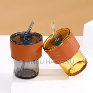 Leather Cup With Straw