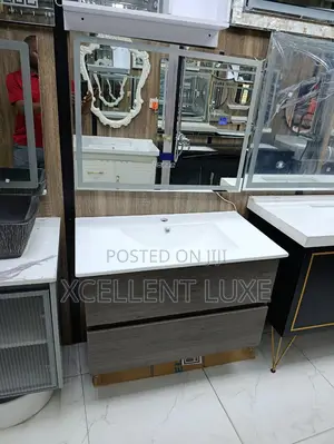 Cabinet Wash Hand Basin With Led Mirror