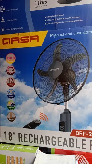 18" Qasa Rechargeable Standing Fan