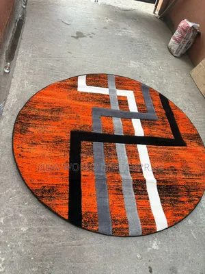 7by7 Feets Morden Turkish Round Centre Rug Orange Colour