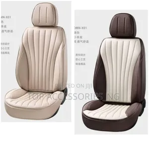 Cream and Coffee Leather Seat Cover