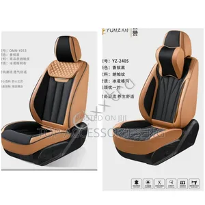 Brown and Black Leather Seat Cover