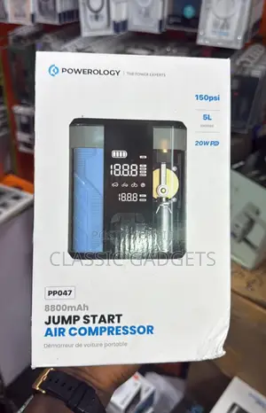 Powerology Pp047 8800mah Jump Start Air Compressor
