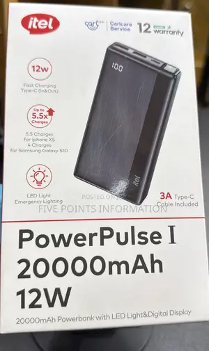 20000mah Itel 12w Powerbank