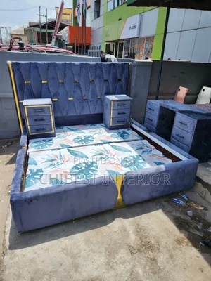 6by6 Set of Upholstery Padded Bed Frame