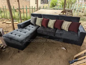 L Shape Fabric Sofer by Black Diamond Furniture