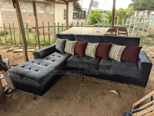L Shape Fabric Sofer by Black Diamond Furniture