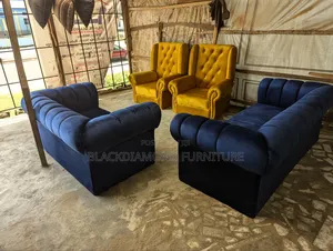 Complete Set of Velvet Fabric Sofa by Blackdiamondfurniture