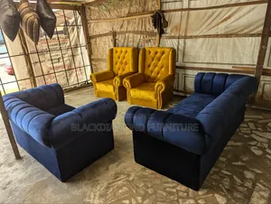 Complete Set of Velvet Fabric Sofa by Blackdiamondfurniture