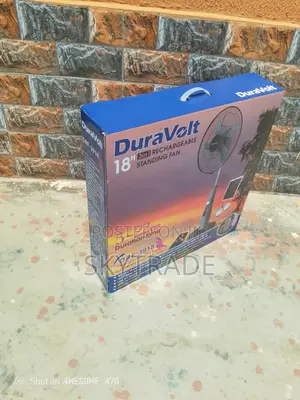 New - (3in1 Duravolt Standing Fan) With 5blades + 2led Bulb
