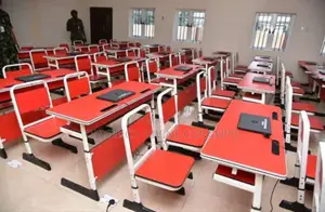 Double Seaters School Desk With Adjustable Chair