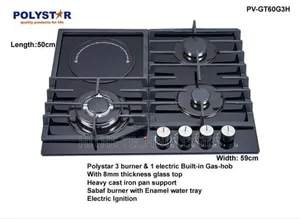3 Gas + 1 Hotplate Quality Inbuilt Gas Hob