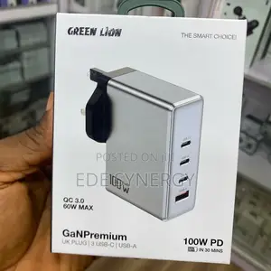 100w Pd Gan Premium 3 Usb-C Uk Plug Adapter.