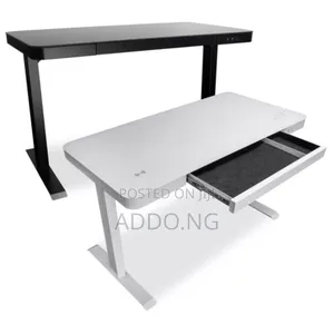Glass Electric Adjustable Desk With Drawer and Charging