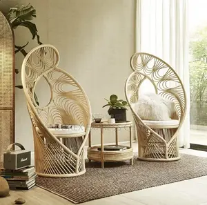 Outdoor Rattan Chair And Table / Peacock Rathan Chair
