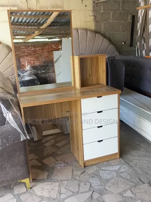 Brown Cida- White Combo Dresser Mirror Cabinet