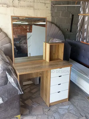 Brown Cida- White Combo Dresser Mirror Cabinet
