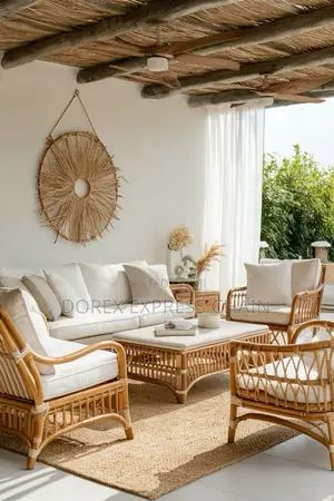 Luxury 7-seater Outdoor Rattan Sofa Set With Center Table