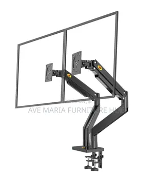 Dual Arm Monitor Desk Mount Tilt, Swivel, Pneumatic Stand